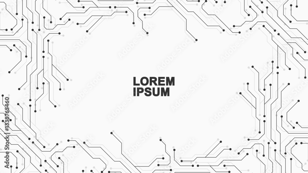 Fototapete circuit board digital abstract background. motherboard technology texture design. ai semiconductor a