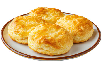 Freshly baked golden biscuits on a plate, ready to serve