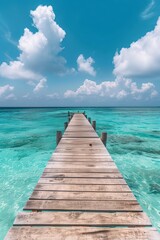 Fototapeta premium Beautiful serene pier over crystal clear water
