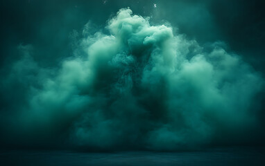Fototapeta premium Black Smoke and Vibrant Green Explosion Effect 