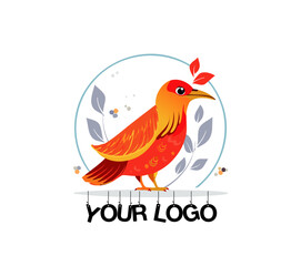 Phoenix İllustration Vector Logo Editable Art