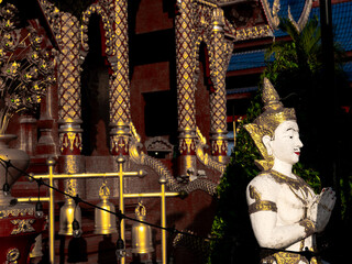 White Angelic Statue in Prayer at Wat Pipatmongkol, Sukhothai