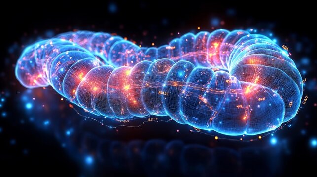 Intricate Digital Representation of a Lighted Neural Network. Generative AI