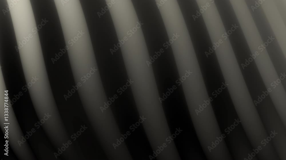 Poster a close-up view of smooth, curved lines creating a rhythmic pattern in shades of gray, creating a se