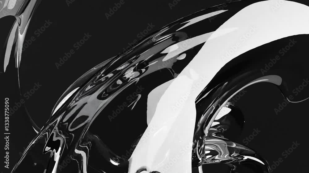 Poster 3d rendering of abstract art animation with 3d abstract glass transformation