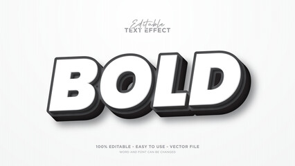 Editable simple 3d text effect, bold text style effect