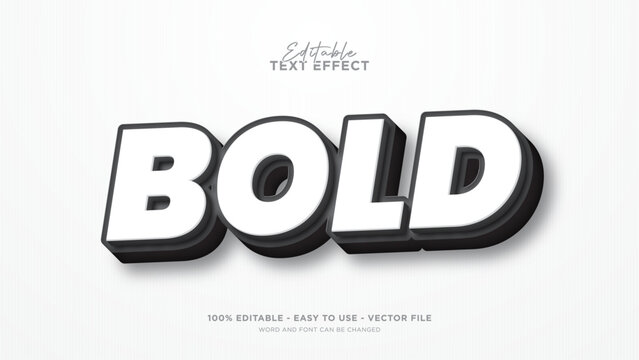 Editable simple 3d text effect, bold text style effect