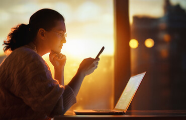 businesswoman working on laptop