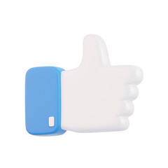 Thumbs up like icon 3d rendering, 3d illustrations