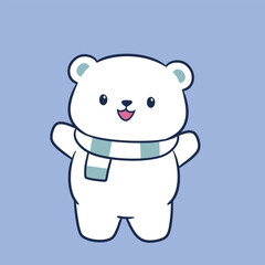 Cute and adorable Polar Bear Character Illustration