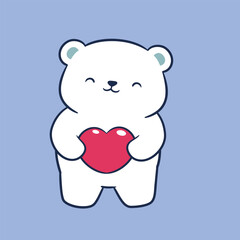 Cute and adorable Polar Bear Character Illustration