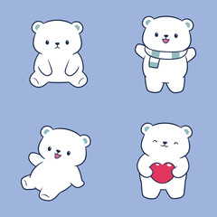 Cute and adorable Polar Bear Character Illustration