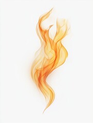 Ethereal orange smoke rising gracefully against a clean white background creating a sense of warmth and abstract beauty in a modern style