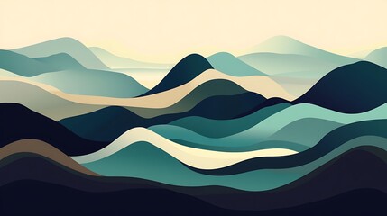 Layered Mountains Serene Landscape Wallpaper Design