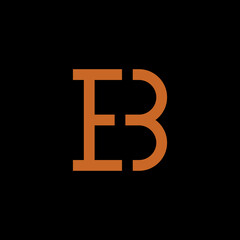Burnt Orange EB Monogram Logo on Dark Background