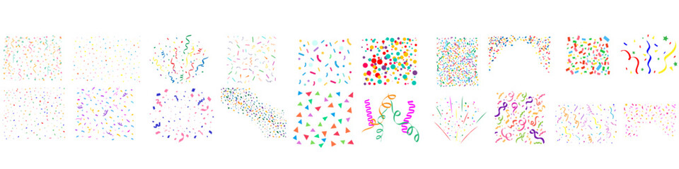 Confetti icon vector set. Holiday illustration sign collection. Event symbol or logo.