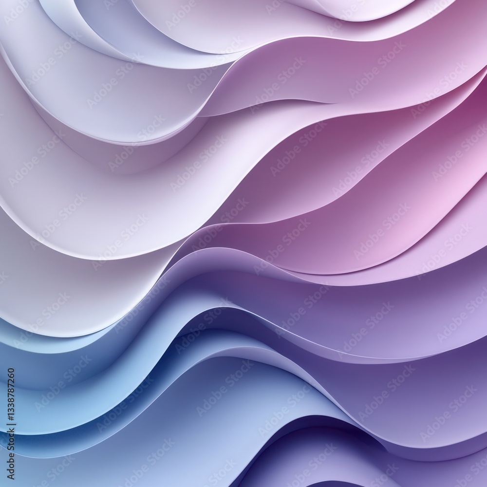Poster abstract gradient waves in pastel colors flowing smoothly creating a serene and modern design with s