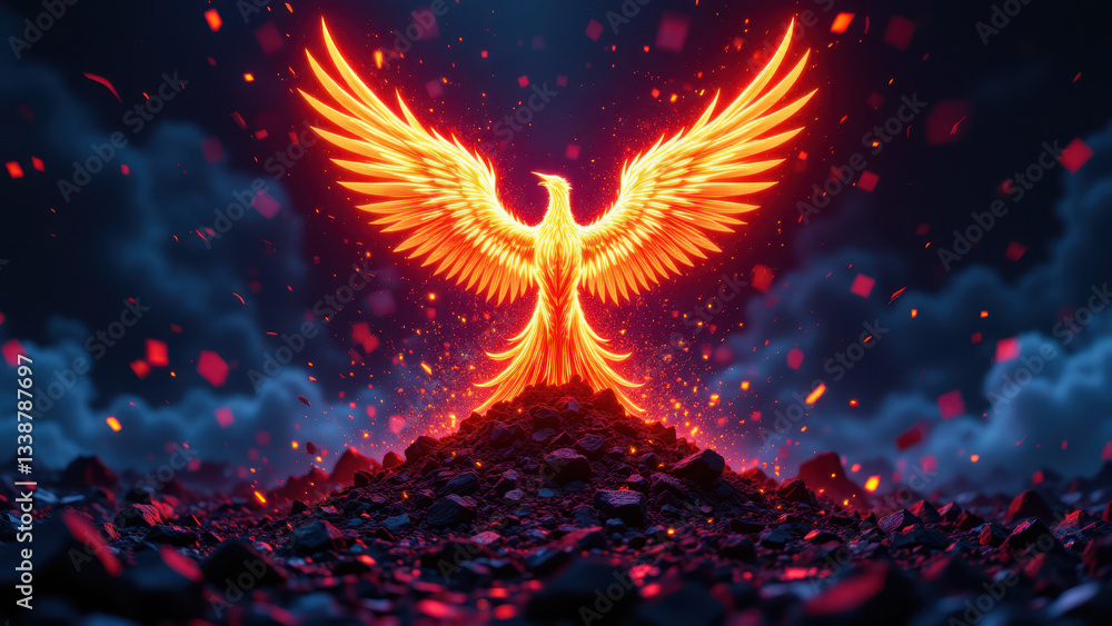 Poster fire-winged kubernetes dragon symbolizing cybersecurity and devops mastery.