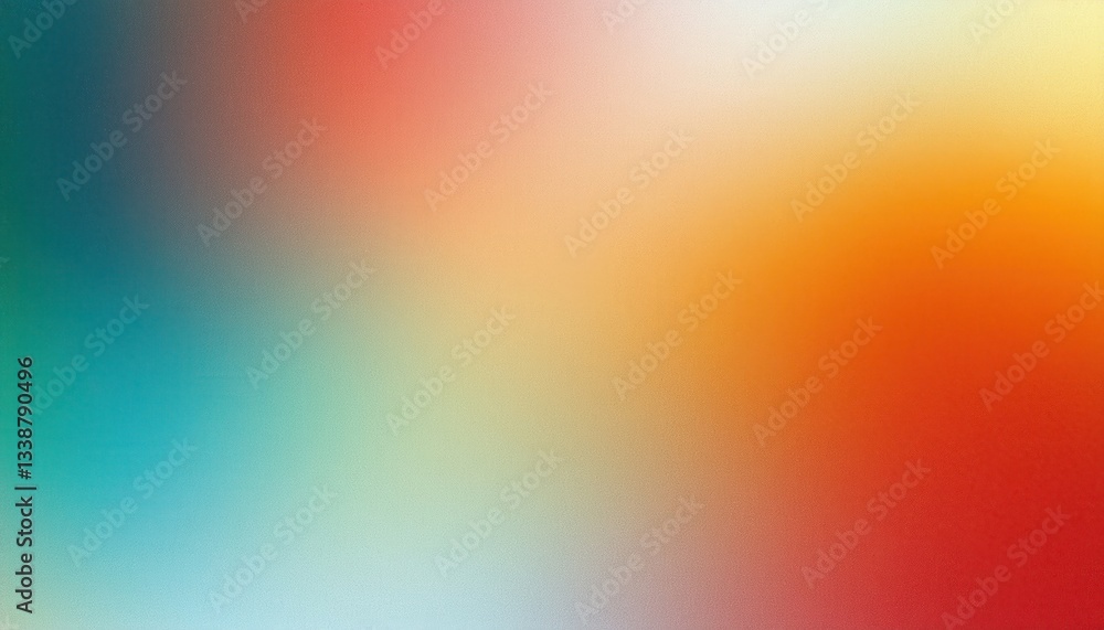 Poster soft abstract gradient with warm orange and red hues blending into cool teal and green tones, perfec
