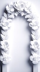white background with flowers