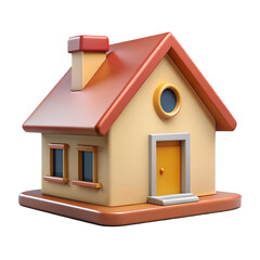 Delicious 3D Cartoon House with Warm Colors and Cozy Design