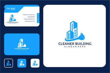 Business Cards Set Featuring Building Logo Design