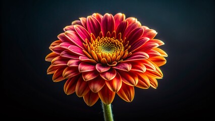 Single Black Background Flower, Elegant Bloom Closeup Photography