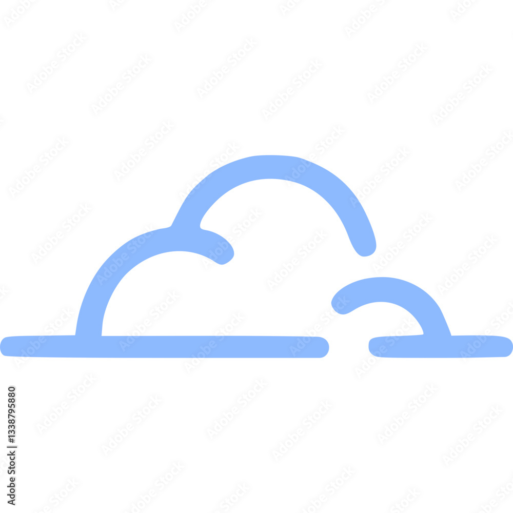 Poster light blue cloud outline icon simple weather symbol graphic. the image shows a light blue cloud icon