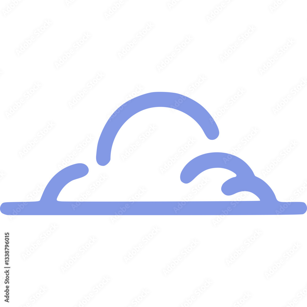 Poster blue cloud icon with simple line design representing weather and sky in minimalist style vector illu
