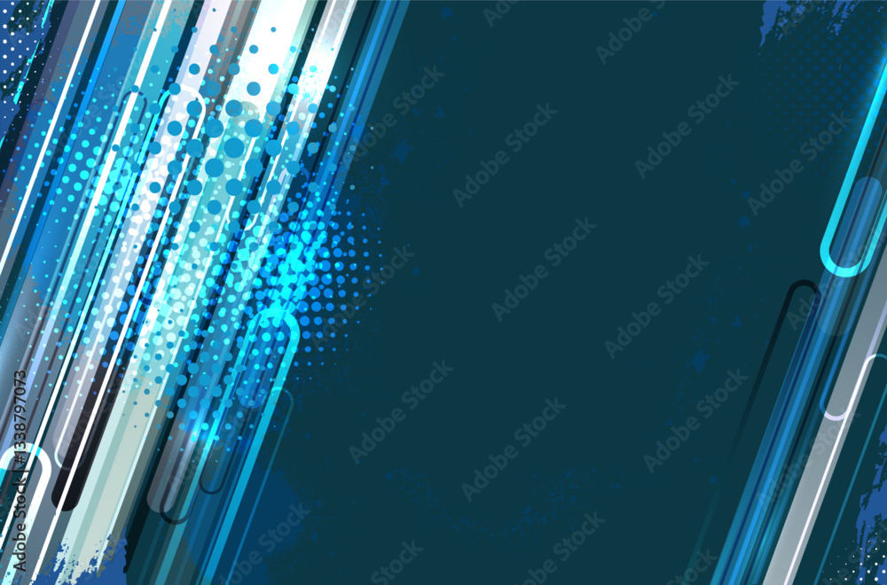 Poster Abstract Striped and halftone Texture background with copy space