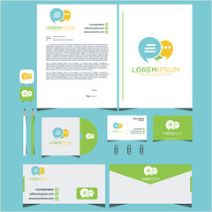 Business Stationery Template With Speech Bubbles And Car Logo
