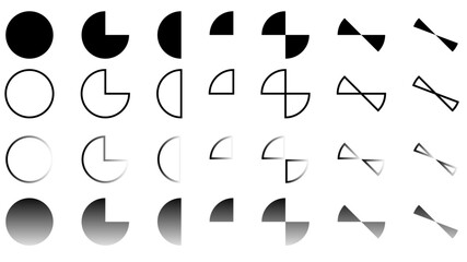 Black and white minimalist circle set element