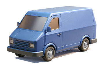 A 3D Render of a Simple Blue Delivery Van for Transportation and Logistics