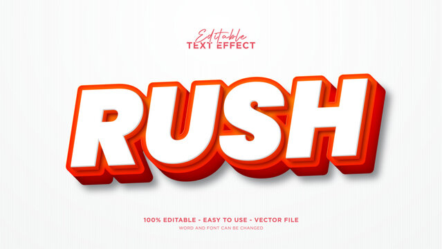 Editable red 3d text effect, bold text style effect