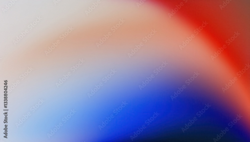 Poster abstract fluid gradient with red, blue, and white hues blending in a soft motion, perfect for backgr