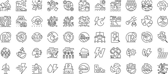 Environment green technology icon set. Renewable energy illustration.