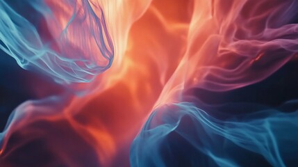 Abstract fluid background with blue and orange smoke effect, great for wallpaper