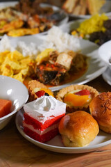 Traditional Indonesian Ramadan cake, captured on March 17, 2025. This sweet and fluffy treat is...
