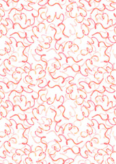 Hand drawn watercolor red winding ribbon poster. Illustration isolated on white background. Can be used for postcard, invitation, book cover and other printed products.