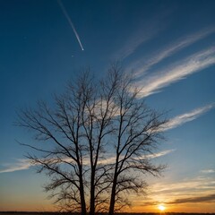 tree at sunset
