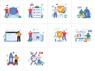 Colorful Flat Design Illustrations Of Business People In Various Situations