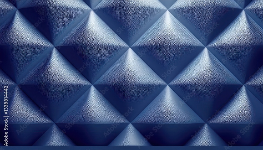 Aufkleber modern blue geometric metal panel texture with three dimensional pyramid pattern and subtle lighting