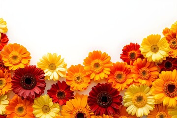 Fototapeta premium Background with flowers scattered around the frame edge