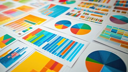 a planning session with charts and graphs on the table.