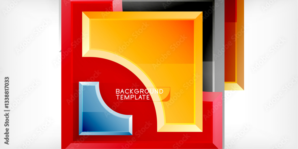Poster geometric design abstract background - circles and triangles