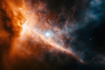 Fototapeta premium Pulsar wind nebula emitting regular bursts of energy in deep space, astronomy and space exploration