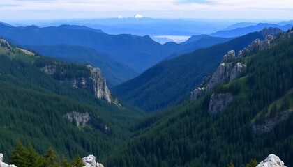 Fototapeta premium Panoramic View of Cascade Mountain Range