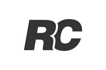 RC Techno Editable Font Logo For Corporate Branding. Bold, Futuristic Design With Unique Typographic Ideas. Minimal Custom Type And Dynamic Letter