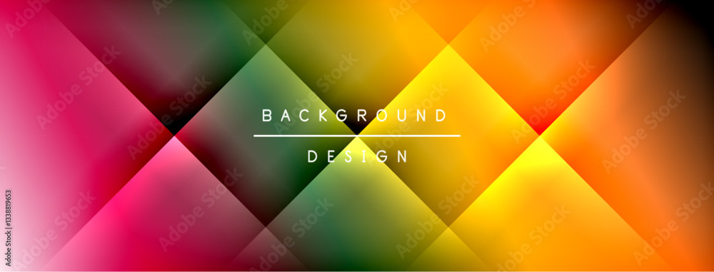 Aufkleber Dynamic shadow lines with gradient colors geometric background
