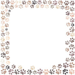 Earth colored paw prints frame design